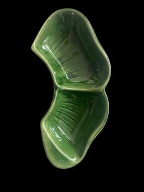 McCoy Lazy Susan Replacement Dish Green Partitioned Bowl USA Art Pottery Vtg